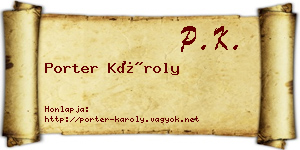 Porter Károly névjegykártya