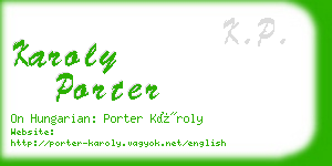 karoly porter business card